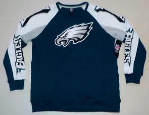 PHILADELPHIA EAGLES LONG SLEEVE SWEATSHIRT PULLOVER MENS M L COTTON BLEND NWT - Picture 1 of 1