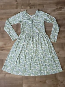 Kate Quinn Girl's 11-12 Year Green Sage Anemone Print Long Sleeve Dress Bamboo - Picture 1 of 6