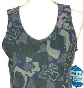 Columbia Womens Sz PS Camp Henry Floral Print Top Nocturnal Heather Gray NWT - Picture 1 of 11