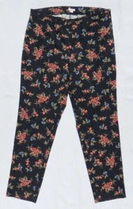 89 $ J Jill US 18 Tall marineblau Blumenmuster Präzision Bi-Stretch Seitenreißverschluss schmales Bein Hose - Bild 1 von 5