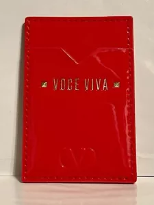 Porta carte logo Valentino V con specchio compatto per telefono con custodia in cotone NUOVO C - Foto 1 di 4