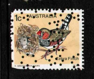 USED PERFIN " AUSTRALIAN BIRDS " AUSTRALIA 1979 - Picture 1 of 2