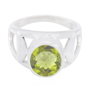Peridot 92,5 Sterlingsilber Ring natürlicher Schmuck für Neujahr Geschenk USA - Bild 1 von 2