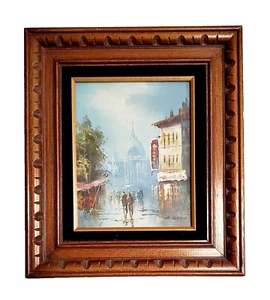 G. SIMMON MCM OIL PAINTING PARIS STREET SCENE IMPRESSIONIST SIGNED - Picture 1 of 7