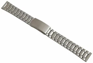 18mm Edelstahl Uhrenarmband Uhrenband Uhrband mit Faltschließe in Silber  - Bild 1 von 1