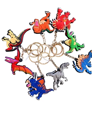 8 Llaveros Dinosaurios, Parque Jurásico, Favores de Fiesta, Niños, Fiesta de Cumpleaños Foto 1 de 4