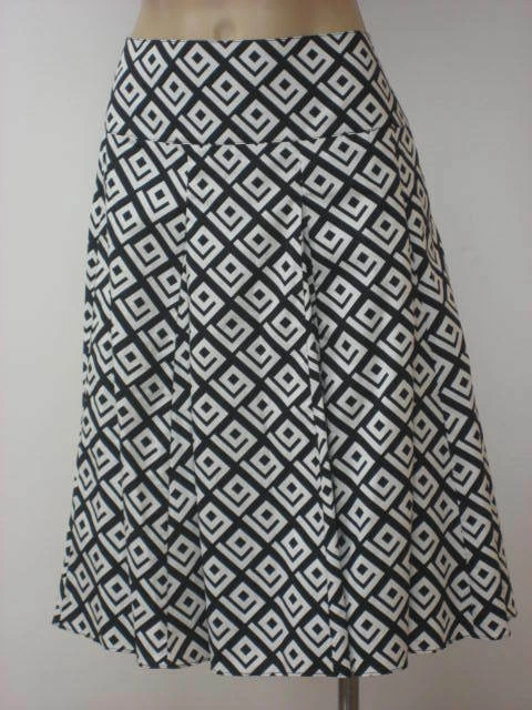 Falda plisada de algodón INC negra blanca línea A 2 nueva con etiquetas Foto 1 de 1