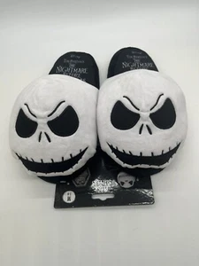 NEW Size M 7-8 Nightmare Before Christmas Jack Skellington Plush Slippers - Picture 1 of 10