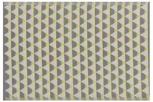 Indoor Outdoor Area Rug 120 x 180 cm Triangle Pattern Grey and Yellow Karnal - Picture 1 of 8