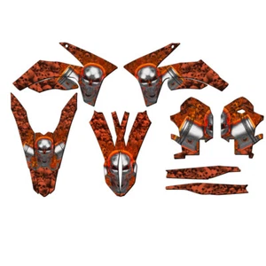 2011-2012 XC FLAMING GEARHEAD Orange Senge Graphics Kit Compatible with KTM - Foto 1 di 4