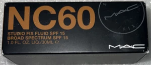 M·A·C Studio Fix Fluid NC60 SPF 15 Foundation Rich Coffee Color 1 Oz / 30 ML New - Picture 1 of 3