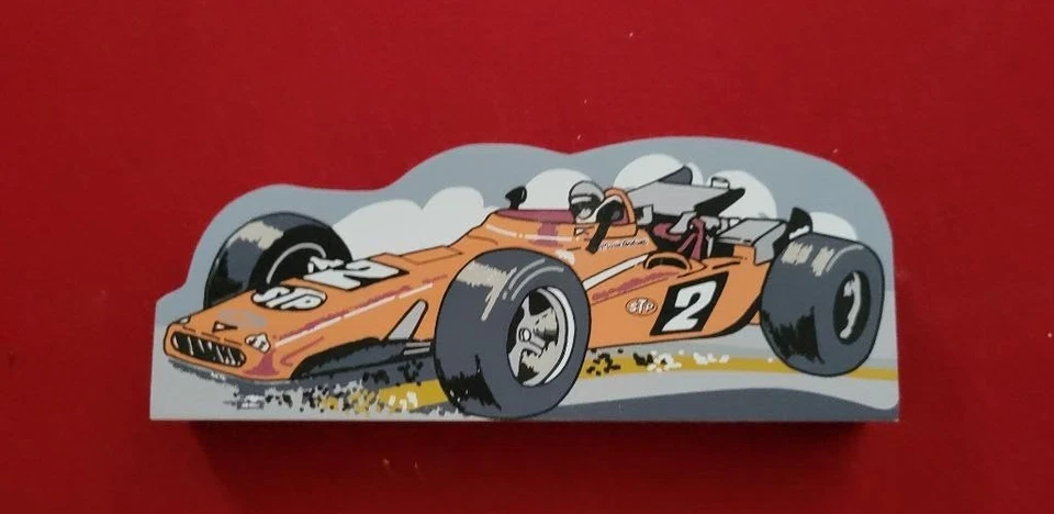 MARIO ANDRETTI HAND SIGNED 1969 BRAWNER HAWK INDY WINNER WOOD PLAQUE COLLECTIBLE - Image 1 of 2