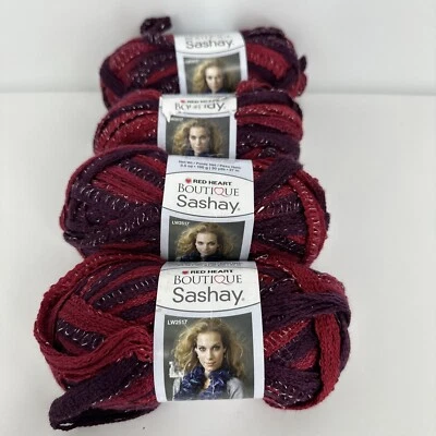 Red Heart Boutique Sashay Tango-Reds 丙烯酸纱超笨重#6针织4骨架 — 第 1/4 张图片