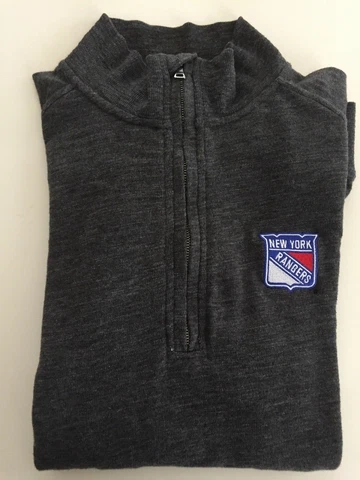New York Rangers 1/4 Zip Sweater Gray Small Cotton / Polyester 0722b Cover