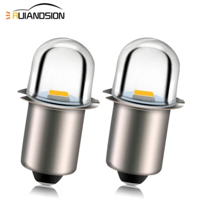 RUIANDSION DC3V/ 4.5V/ 6V/ 18V P13.5S 2835 LED Linterna Antorcha Bombilla Globo Blanco/Blanco Cálido
