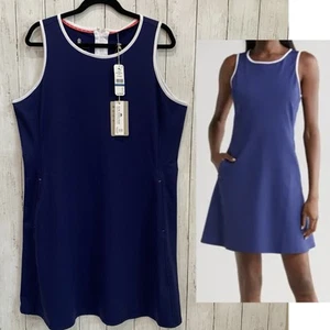 Neu mit Etikett Tommy Bahama Aubrey Fit and Flare IslandZone ärmelloses XL marineblaues Kleid - Bild 1 von 14