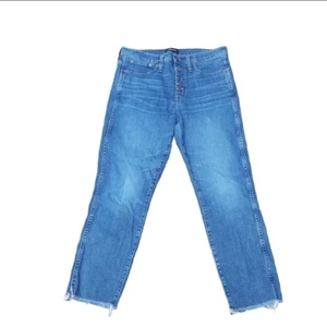 Jeans J Crew 29 taglio baffi effetto invecchiato dritto skinny donna denim blu... - Foto 1 di 2