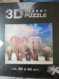 3D Effekt Puzzle NEU * Elefanten * Connex CO-6901 50x40 cm Originalverpackt - Bild 1 von 4