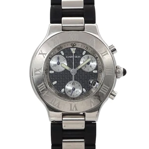 Reloj Cartier Must 21 Chronoscaph W10125U2 cuarzo esfera negra para hombre 90290798 - Imagen 1 de 6