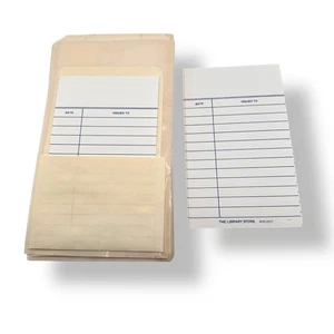 Library Pockets and Check Out Cards (Set of 50) 100 Pieces - Picture 1 of 4