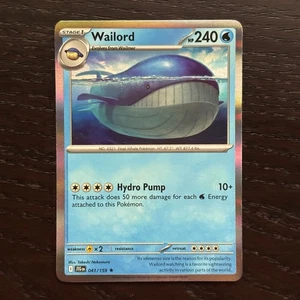 Wailord 041/159 Pokemon Journey Together SV09 Rare Holo Card NM - Picture 1 of 2