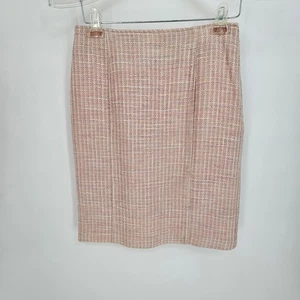 Evan Picone Wollmischung Rouge Rosa Tweed Preppy Karriere Büro Bleistiftrock 8 - Bild 1 von 6