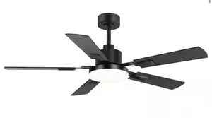 52 in. Indoor Black Ceiling Fan with Integrated LED Light with Remote - Picture 1 of 4