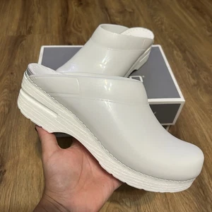 DANSKO Sonja Translucent White Platform Clogs Mules Slip On Shoes Eur 39 New - Picture 1 of 8