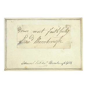 Admiral Edward Thornbrough GCB signed Autogramm - Royal Navy, Napoleonic Wars - Bild 1 von 1
