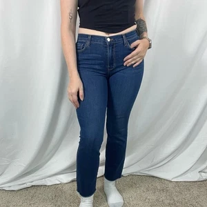 L'Agence Jeans Damen Mid Rise Dark Wash Straight Leg Jeans Größe 27 - Bild 1 von 8