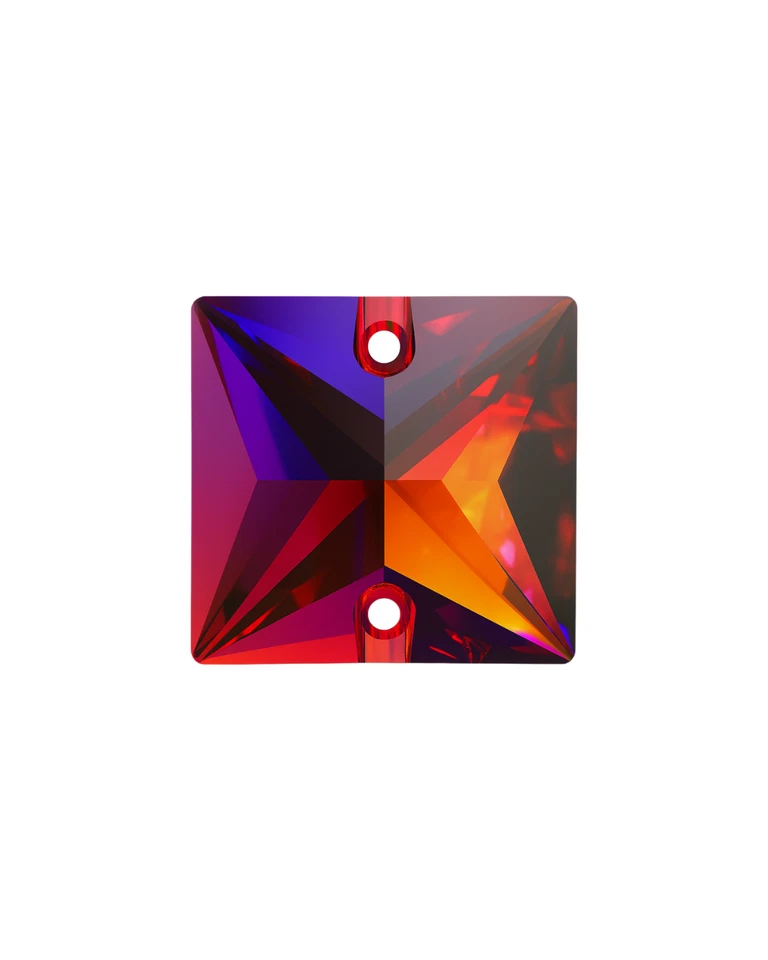 Cristales cuadrados cosidos Swarovski 3240 Volcano - 16 mm laminados en M (72 piezas) CAJA ABIERTA Foto 1 de 3