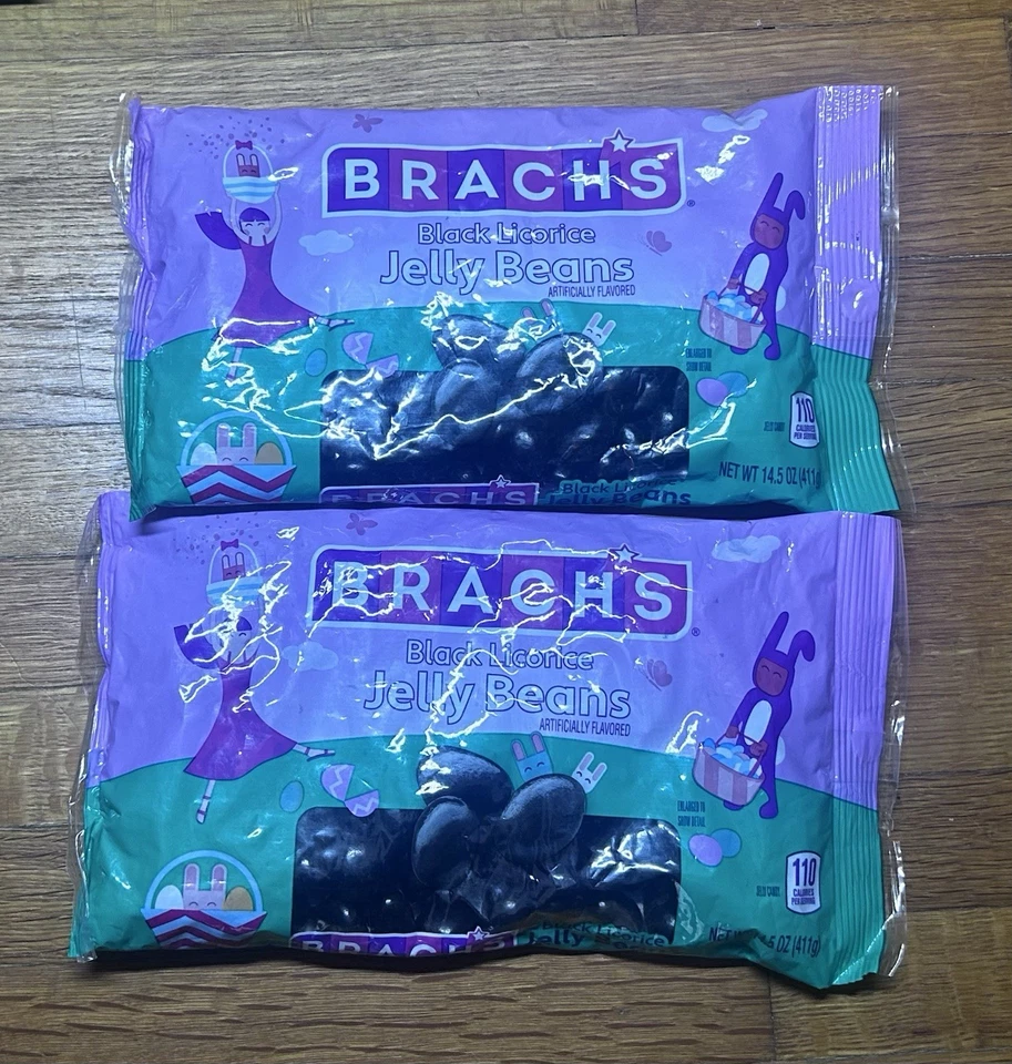 Brachs ~ Black Jelly Beans Pascua 2 bolsas 9 oz. Cada caramelo ~ caduca -31/08/2026 Foto 1 de 1