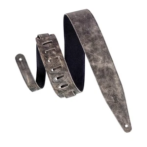 Leathers 2.5" Garment Leather Guitar Strap Distressed Design; Black (MG317BOG... - Bild 1 von 5