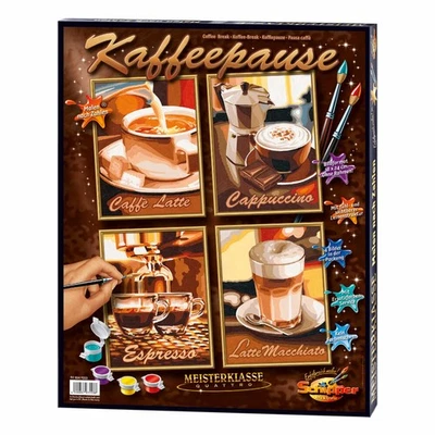 Schipper Malen nach Zahlen Kaffeepause Quattro Zeichnen Dekoration Pappe - Bild 1 von 2