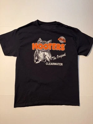 Camiseta retro negra grande Hooters Clearwater Florida 40 aniversario para hombre de colección Foto 1 de 4
