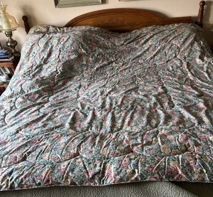 Utica Eileen West Floral Comforter Full/Queen Green 100% Cotton Cottagecore Vintage - Bild 1 von 9