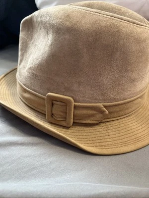 VTG Dobbs Fedora Hat Men Sz 7 1/4 Light Tan  Leather Suede - Image 1 of 4