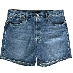 Levi's 501 Jean Shorts Mens Size 34 Button Fly Blue Denim Jorts - Picture 1 of 6