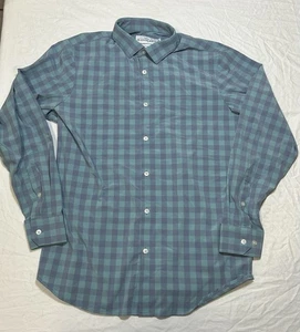 Mizzen Main Shirt Uomo Grande Blu Grigio Sottovento Check Plaid Orlo Elasticizzato Tech - Foto 1 di 14