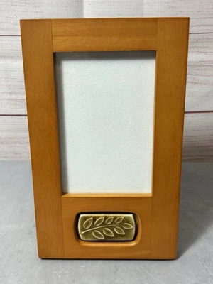 Burnes of Boston Rare Woods Picture Frame Ceramic Stone Thailand Vintage 90's - Image 1 of 4