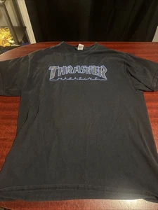 Camicia vintage grande nera con magia thrasher blu - Foto 1 di 6