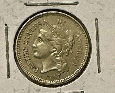 1867 3-Cent Nickel – Civil War-Era Design, Bold Detail, Early U.S. Coin - Image 1 of 4
