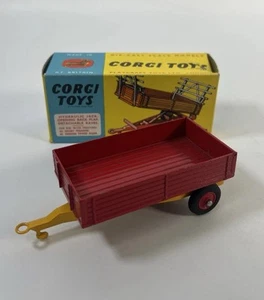 Vintage Corgi Toys 62 Farm Tipper Trailer Red In Original Box - Picture 1 of 13