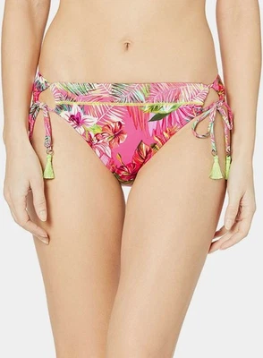 Traje de baño Hobie para mujer rosa floral hipster ajustable parte inferior de bikini talla M Foto 1 de 3