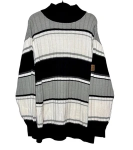Southpole Y2K Streetwear Striped Mock Neck Sweater Men’s Large Oversized Retro - Bild 1 von 7