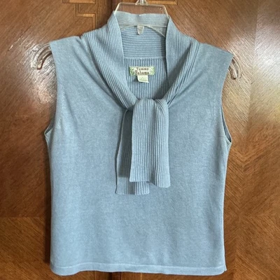 Top azul sin mangas Tommy Bahama para mujer talla S 4-6 seda/cachemira Foto 1 de 4