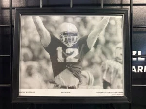 Notre Dame Ricky Watters Signed/Inscribed Framed 8x10 Photo - Picture 1 of 1