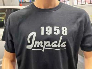 1958 IMPALA HERREN T-SHIRT LARGE FRONT PRINT RETRO CHEVY CUSTOM CLASSIC LOWRIDER - Bild 1 von 1