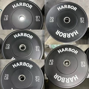 BRAND NEW OLYMPIC RUBBER BUMPER PLATES 260LB SET With FREE SHIPPING - Picture 1 of 18