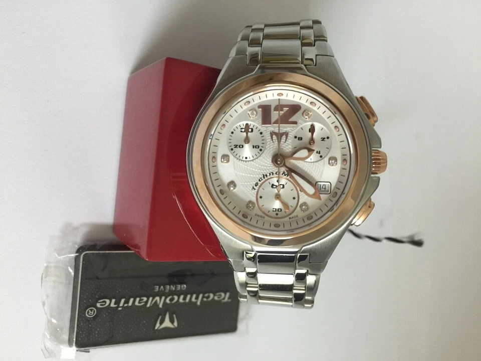  Ladies Technomarine SWISS MADE  Neo 18K Rose gold bezel diamond dial 708018 - Изображение 1 из 1